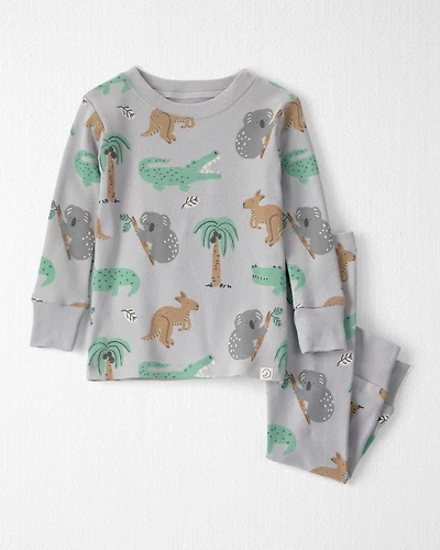 Baby 2-Piece Organic Cotton Ribbed Pajama Set in Aussie Friends Print