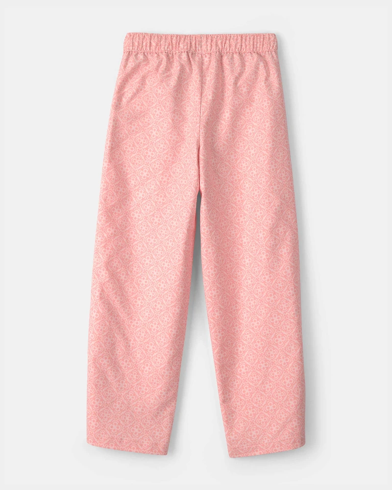 Girls Geometric Pull-On Pants - Pink