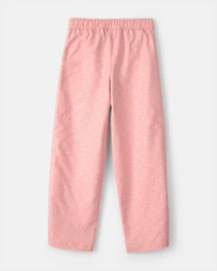 Girls Geometric Pull-On Pants - Pink