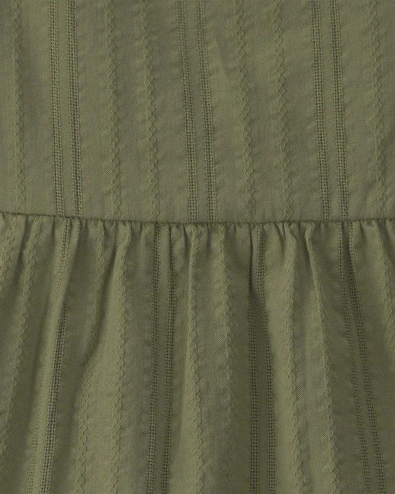 Baby Girl Ruffle-Sleeve Tiered Dress - Green