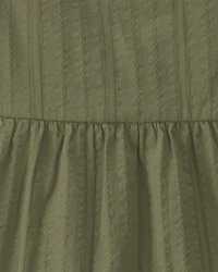 Baby Girl Ruffle-Sleeve Tiered Dress - Green