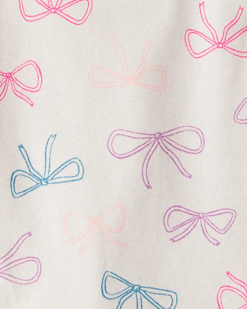 Baby Girl 3-Piece Bow Heart Print Long-Sleeve Dress Set - Ivory/Pink