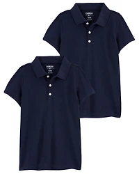 Kid 2-Pack Navy Polo Uniform Shirt Set