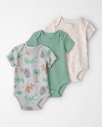 Baby 3-Pack Organic Cotton Bodysuits in Aussie Friends Print