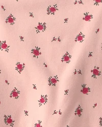 Toddler Girl Organic Cotton Tiered Dress in Blush Floral Print
