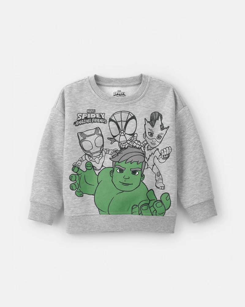 Toddler Boy 2-Piece ©Marvel The Incredible Hulk Fleece Pullover Sweatshirt & Joggers Set - Grey