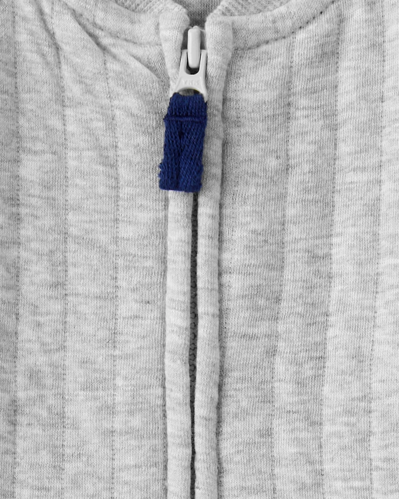 Baby Boy Space Quilted Long-Sleeve Jumpsuit - Grey