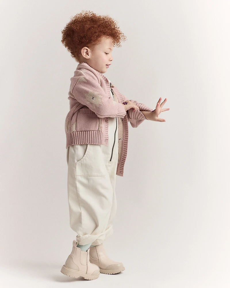 Toddler Day Out™ Cropped Jumpsuit - Cream