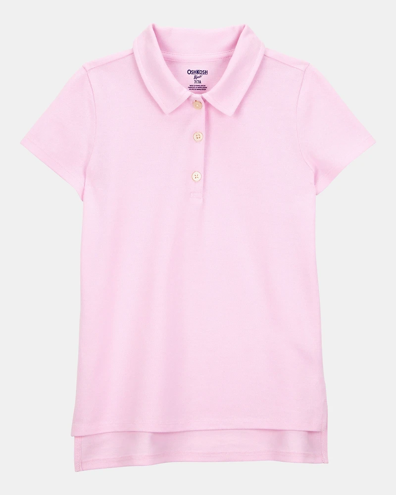 Kid 2-Pack Pique Uniform Polo Shirts - Pink