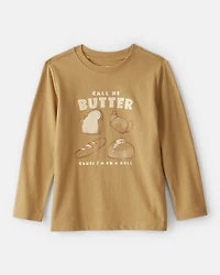 Toddler Boy Bread Long-Sleeve Graphic Tee - Brown