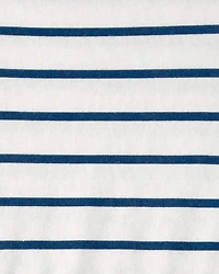 Baby Girl Striped Short-Sleeve Dress - Blue/Ivory