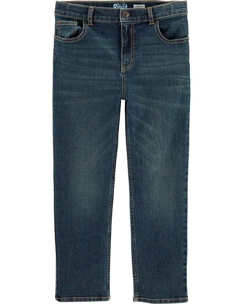 Kid Husky Fit Straight Jeans in Dark Rinse