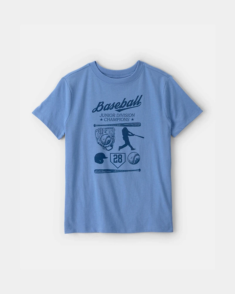 Boys Baseball Champions Graphic Tee - Blue