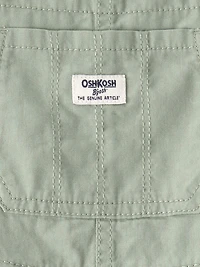 Toddler Girl Butterfly-Lined Canvas Overalls - Green