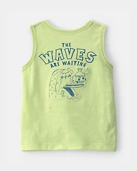 Baby Boy Surfing Crab Tank Top - Green