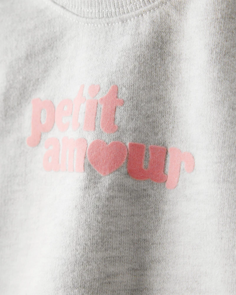 Baby Girl 3-Piece 'Petit Amour' Polka Dot Cardigan Outfit Set - Pink