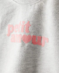 Baby Girl 3-Piece 'Petit Amour' Polka Dot Cardigan Outfit Set - Pink