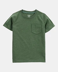 Baby Solid Short-Sleeve Pocket Tee - Dark Green