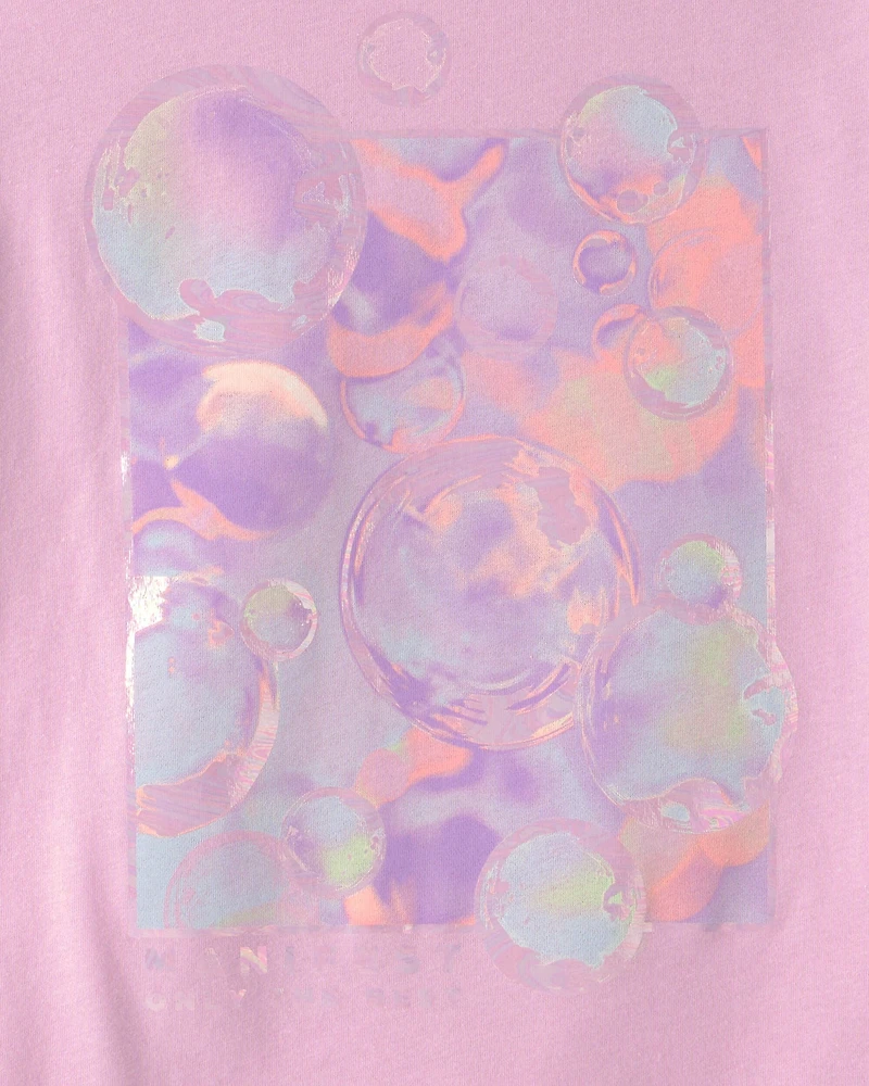 Girls Bubble Graphic Tee - Pink