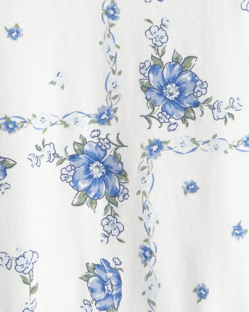 Toddler Girl Bandana Long-Sleeve Peplum Top - Blue/Ivory