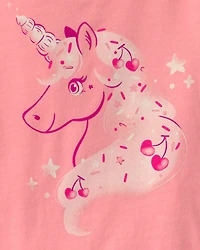 Toddler Girl Unicorn Graphic Tee - Pink