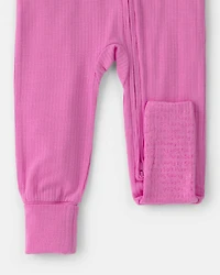 Baby Girl PurelySoft Snug Fit 1-Piece Pajama - Pink