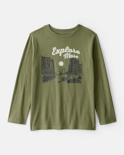 Boys Explore Long-Sleeve Graphic Tee - Green