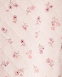 Baby Girl Floral Sherpa-Lined Long-Sleeve Hooded Jumpsuit - Pink