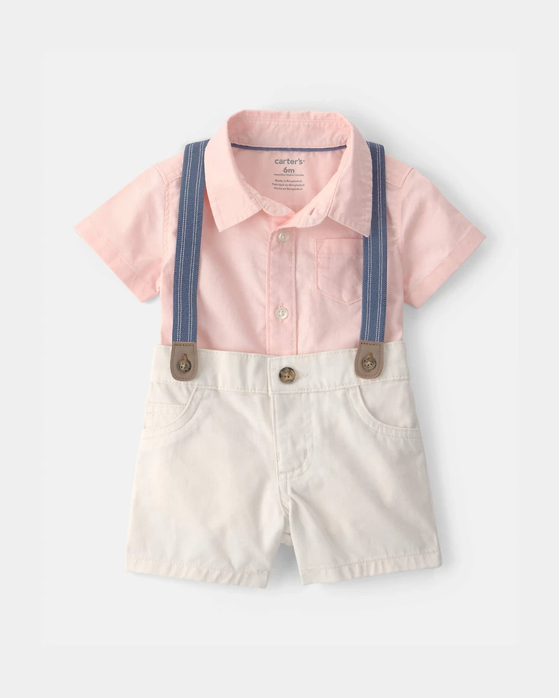 Baby Boy 2-Piece Dress-Me-Up Set - Pink