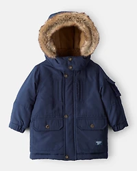 Baby Boy Hooded Heavyweight Winter Jacket - Navy