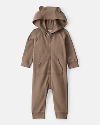 Baby Bear Long-Sleeve Jumpsuit - Brown