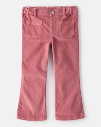 Toddler Girl Velvety Flare Pants - Pink