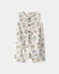 Baby Boy Desert Sleeveless Romper - Beige