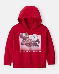 Boys Christmas Santa Long-Sleeve Fleece Hoodie - Red