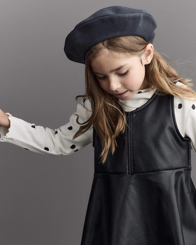 Toddler Girl Beret - Black