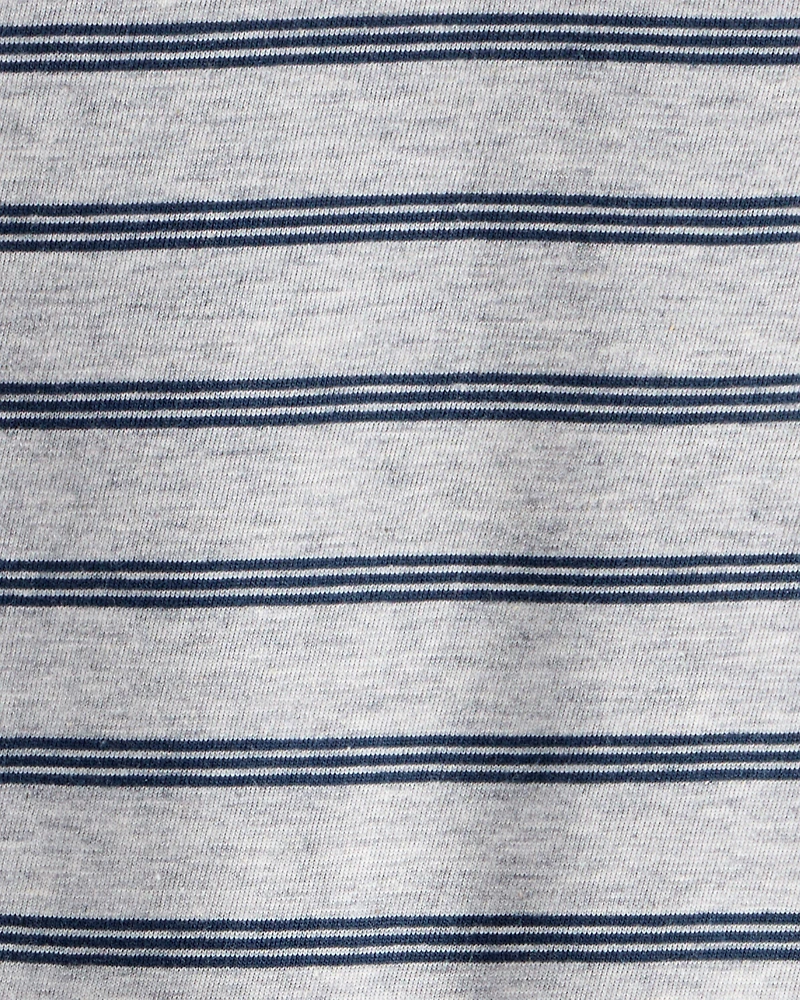 Baby Boy Striped Long-Sleeve Tee- Grey