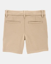 Toddler Girl Ponte Knit Uniform Shorts - Khaki