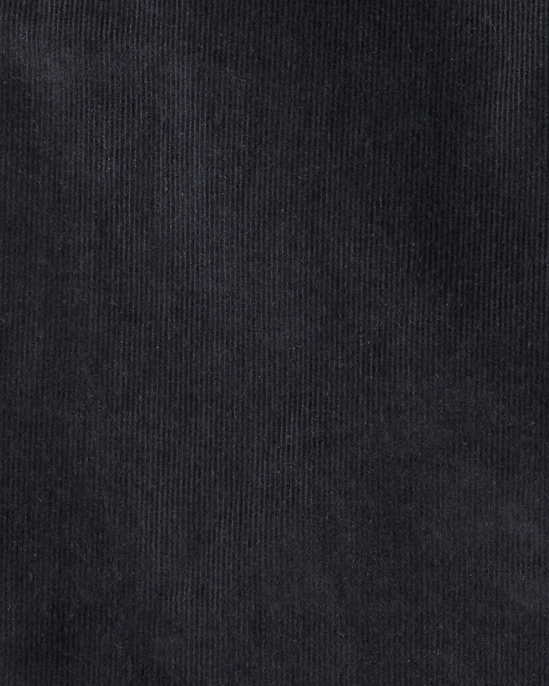 Girls Corduroy Wide-Leg Pants - Black