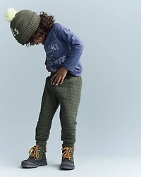 Toddler Hot Cocoa Club' Long-Sleeve Pocket Relaxed Graphic Tee - Dark Blue