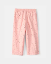 Toddler Girl Floral Eyelet Pants - Pink