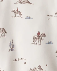 Toddler French Terry Sweatshirt Made with Organic Cotton in Western Rodeo Print