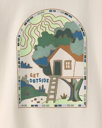 Toddler Boy 'Get Outside' Graphic Tee - Cream
