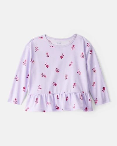 Toddler Girl Floral Long-Sleeve Top - Purple
