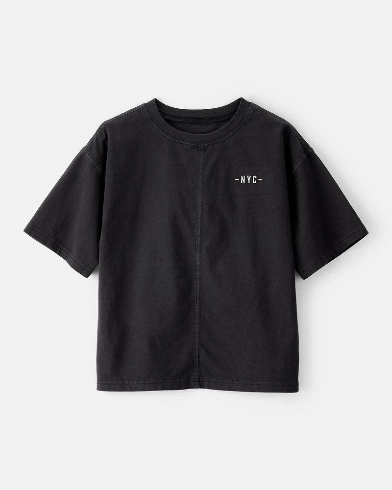 Boys NYC Cotton Short-Sleeve Tee - Black