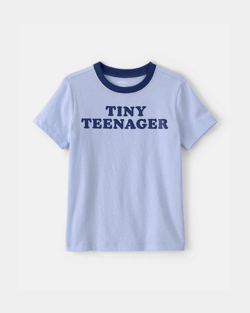 Toddler 'Tiny Teenager' Graphic Tee - Blue