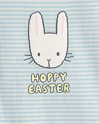 Baby 'Hoppy Easter' Bunny Graphic Bodysuit - Blue