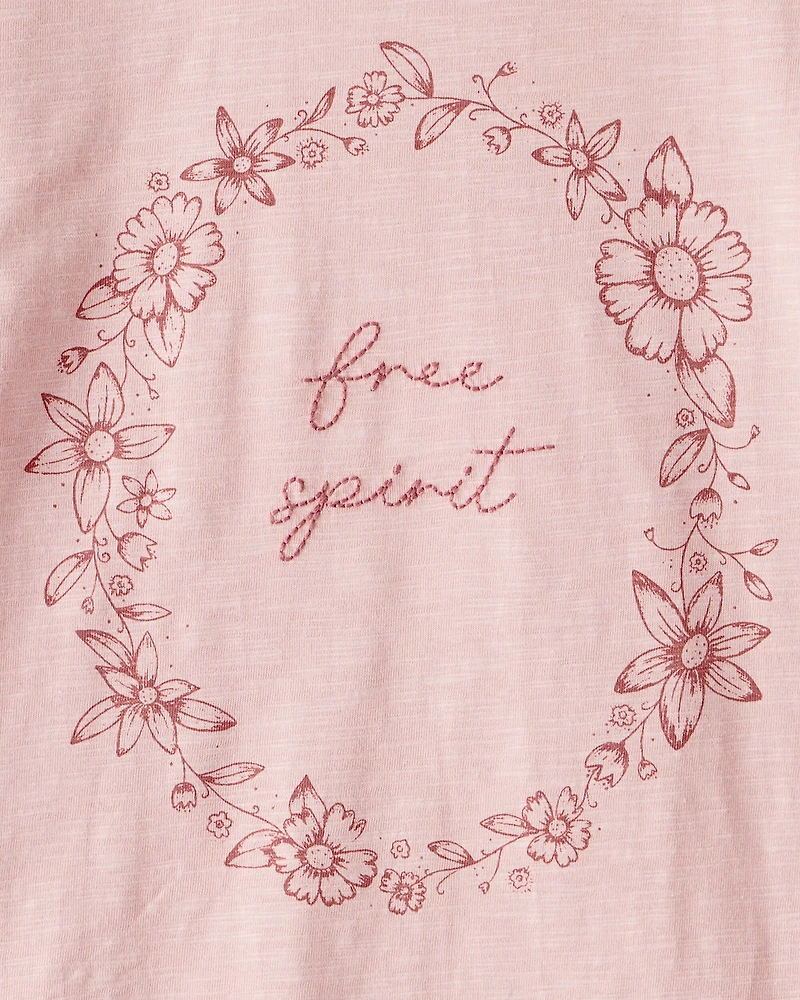 Girls Organic Cotton Free Spirit Long-Sleeve Jersey Tee