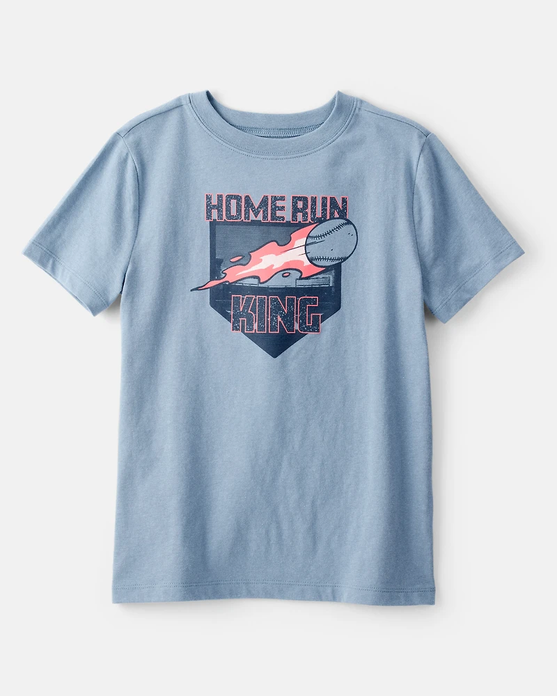 Boys Home Run Baseball Short-Sleeve Graphic Tee - Blue