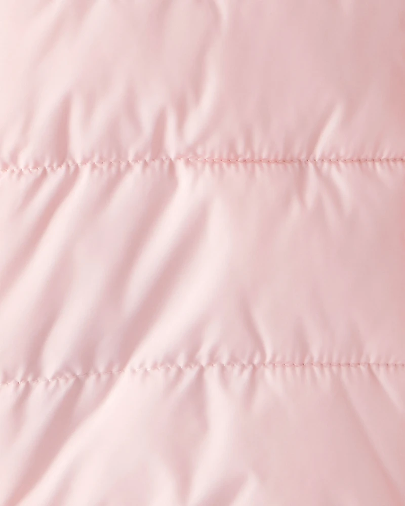 Kid Packable Hooded Puffer Jacket - Pink