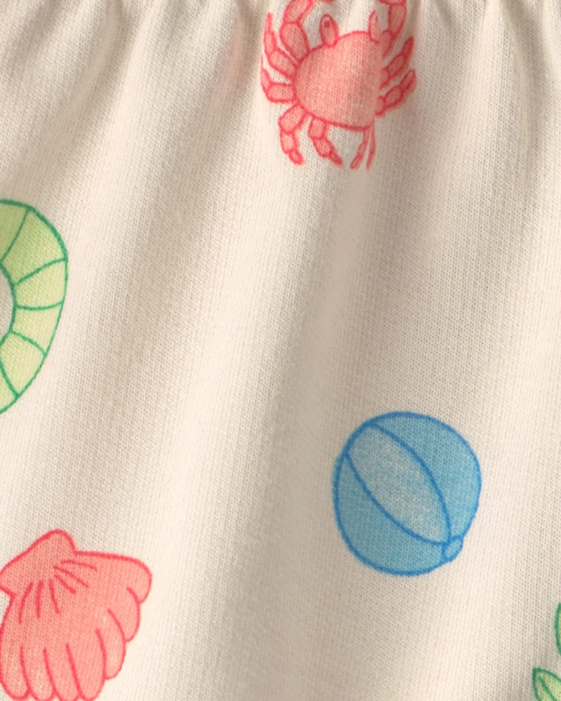 Toddler Girl Beach French Terry Shorts - Cream